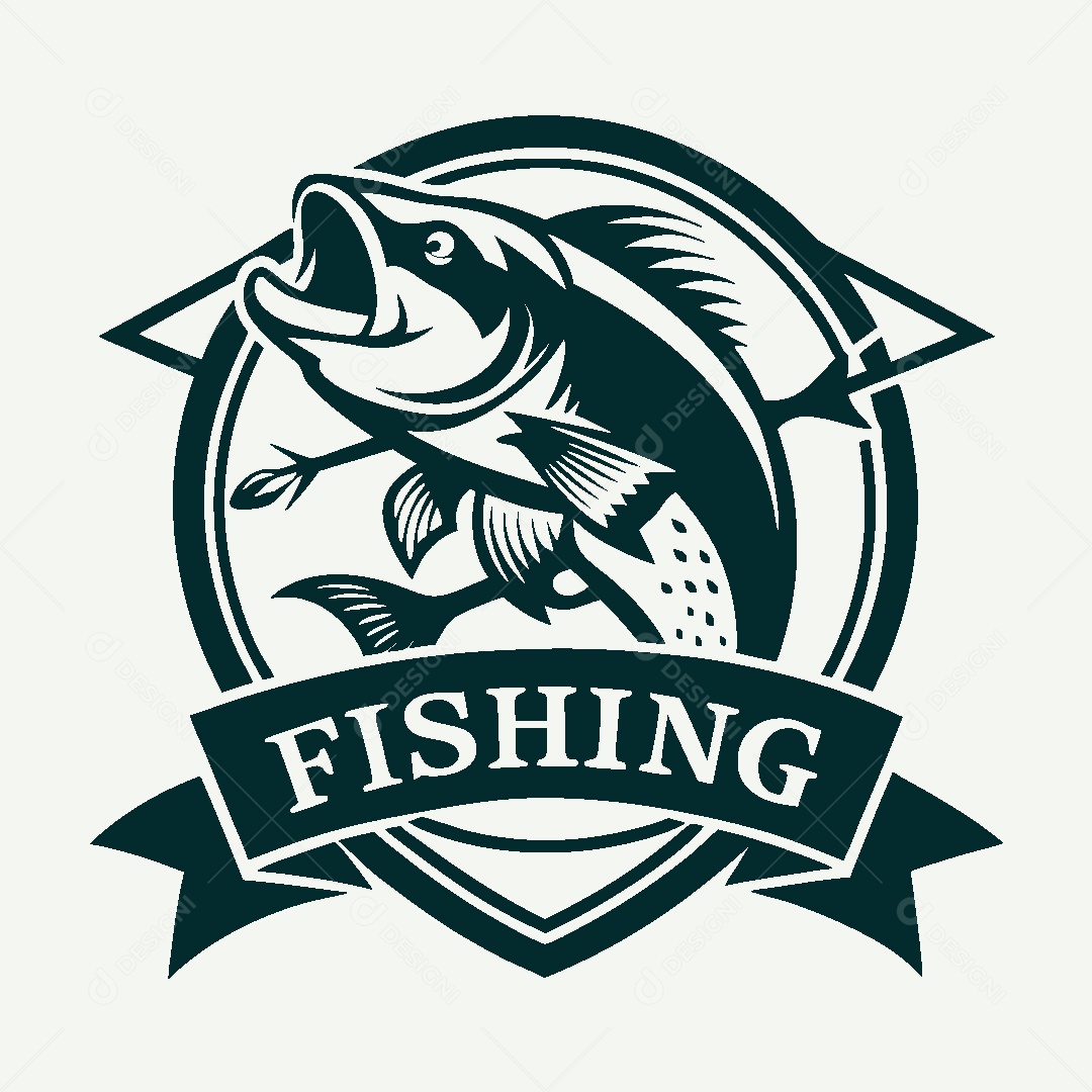 Modelo de Logo de Pescador Vetor EPS