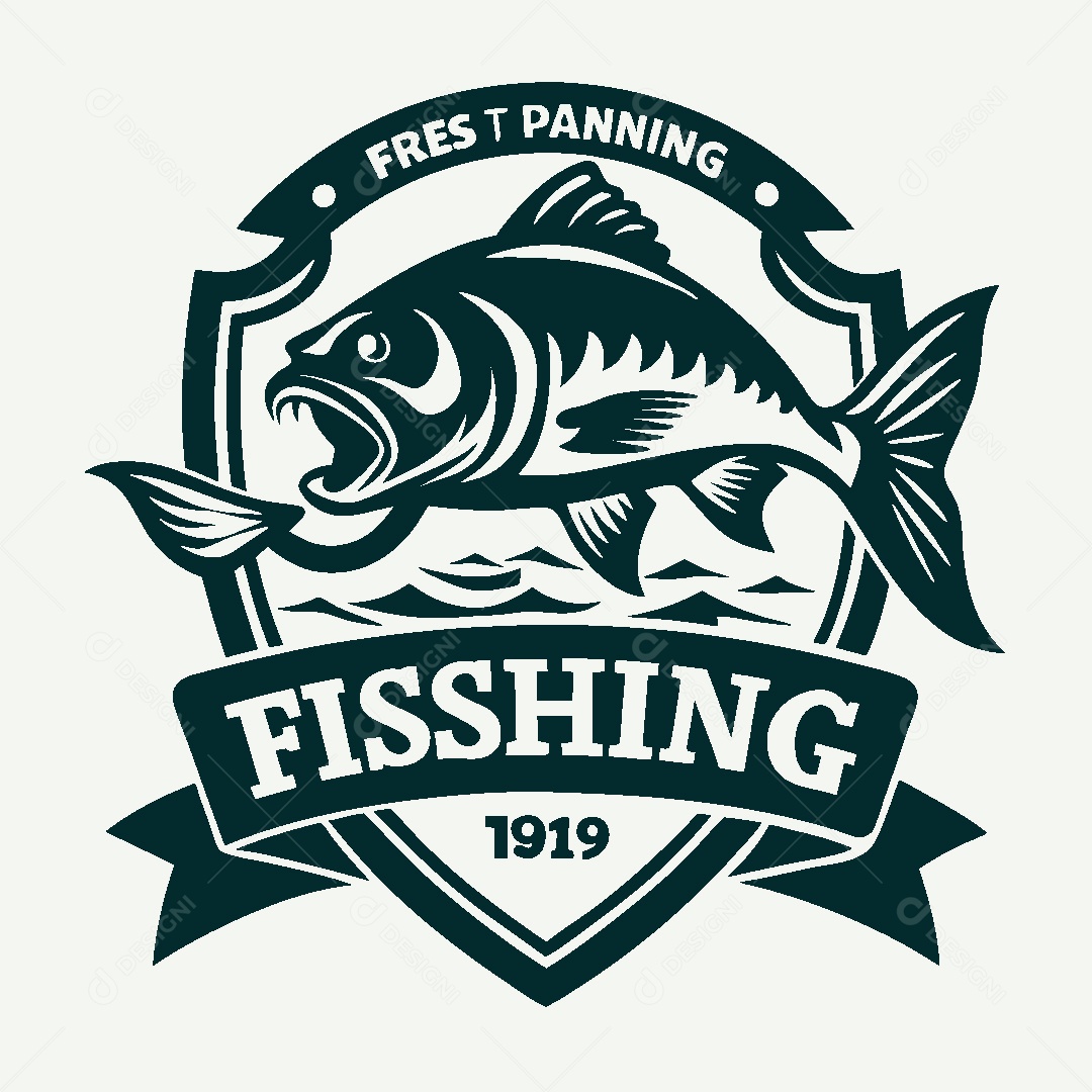 Modelo de Logo de Pescador Vetor EPS