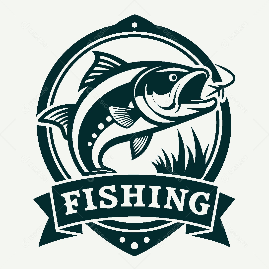 Modelo de Logo de Pescador Vetor EPS