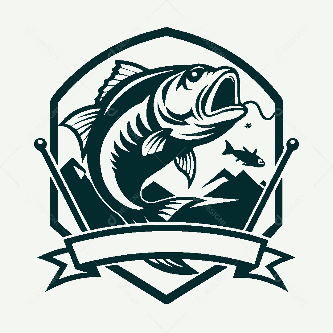Modelo de Logo de Pescador Vetor EPS