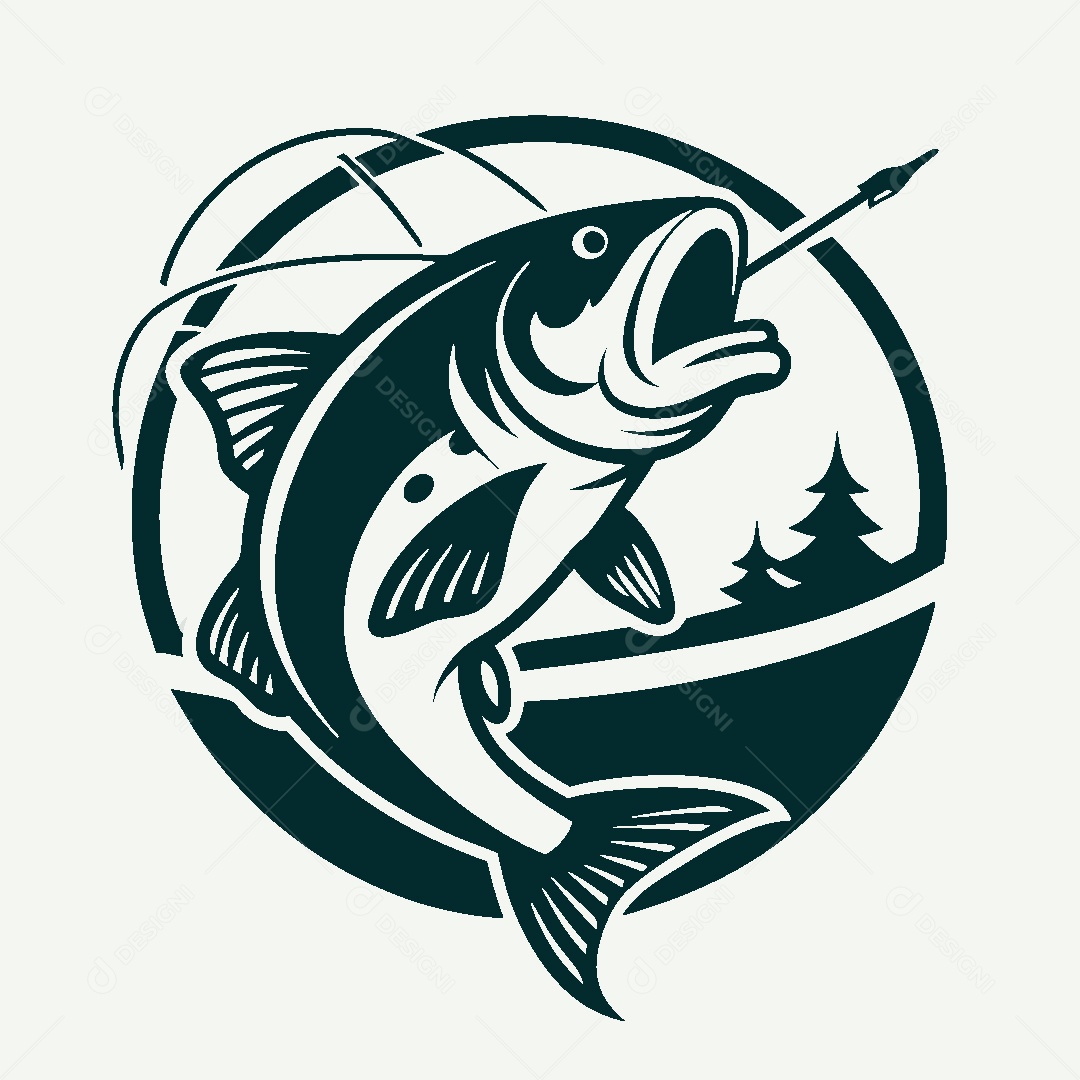 Modelo de Logo de Pescador Vetor EPS