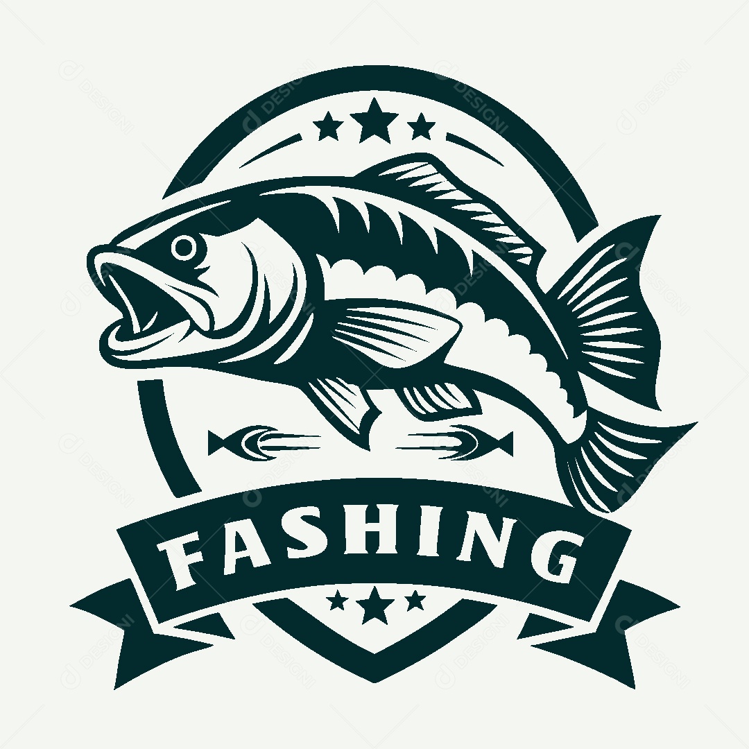 Modelo de Logo de Pescador Vetor EPS