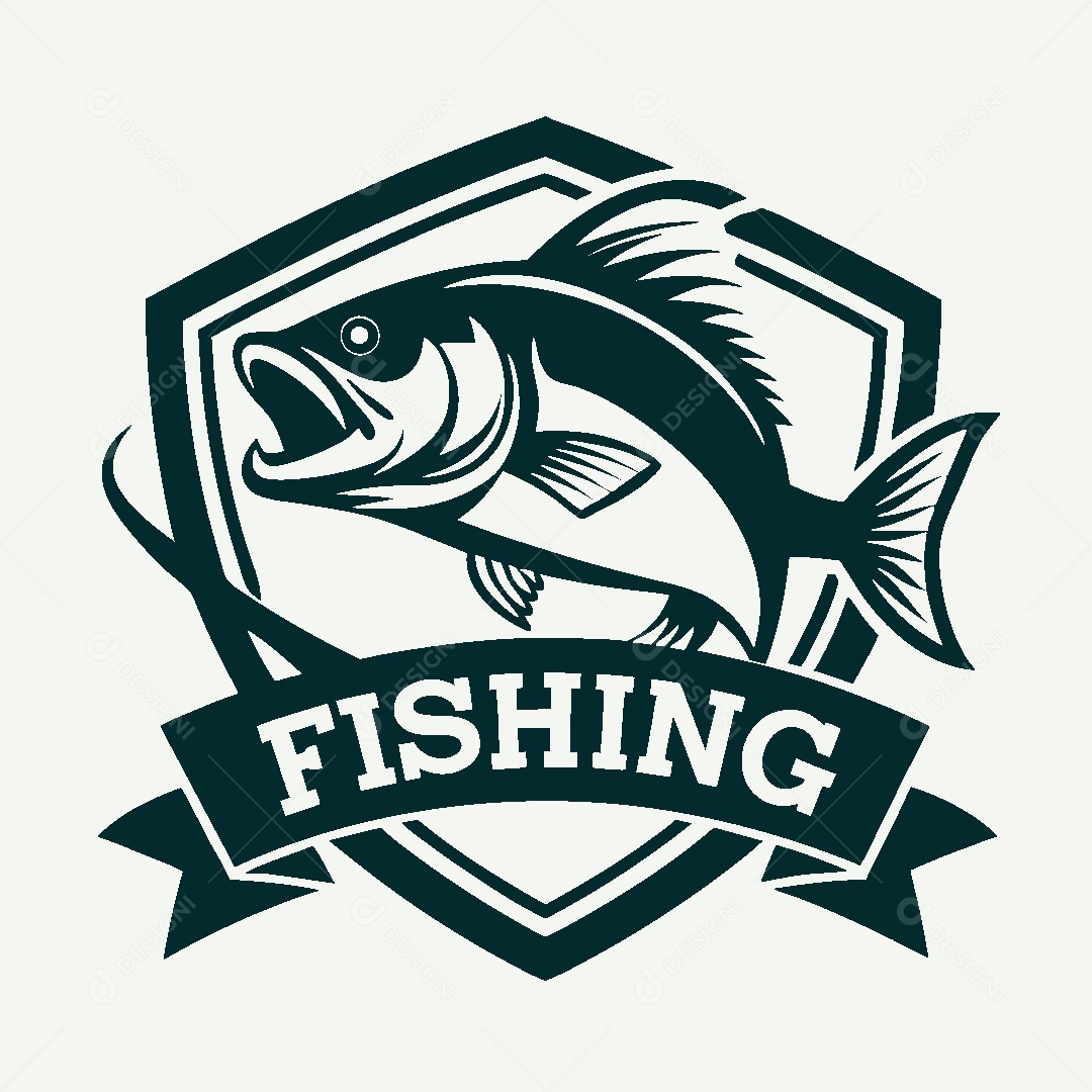 Modelo de Logo de Pescador Vetor EPS
