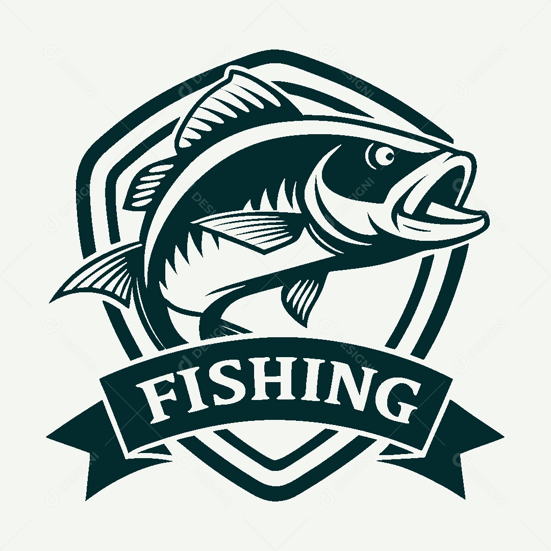 Modelo de Logo de Pescador Vetor EPS