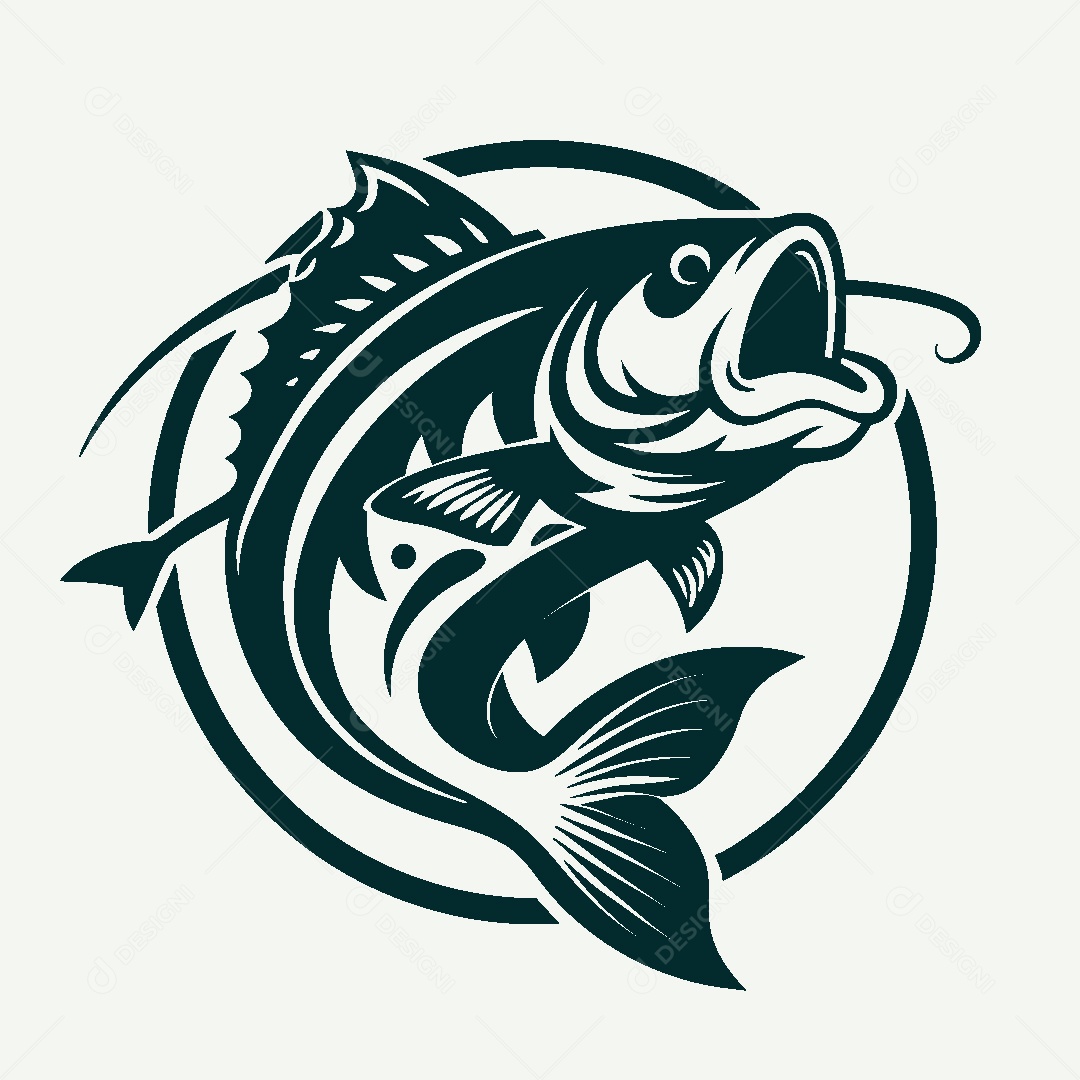 Modelo de Logo de Pescador Vetor EPS