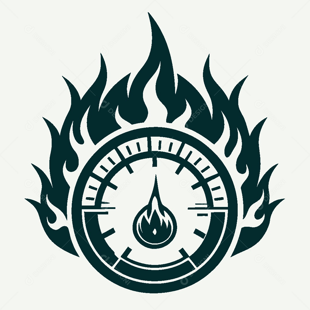 Modelo de Logo de Relógio em Chamas Vetor EPS
