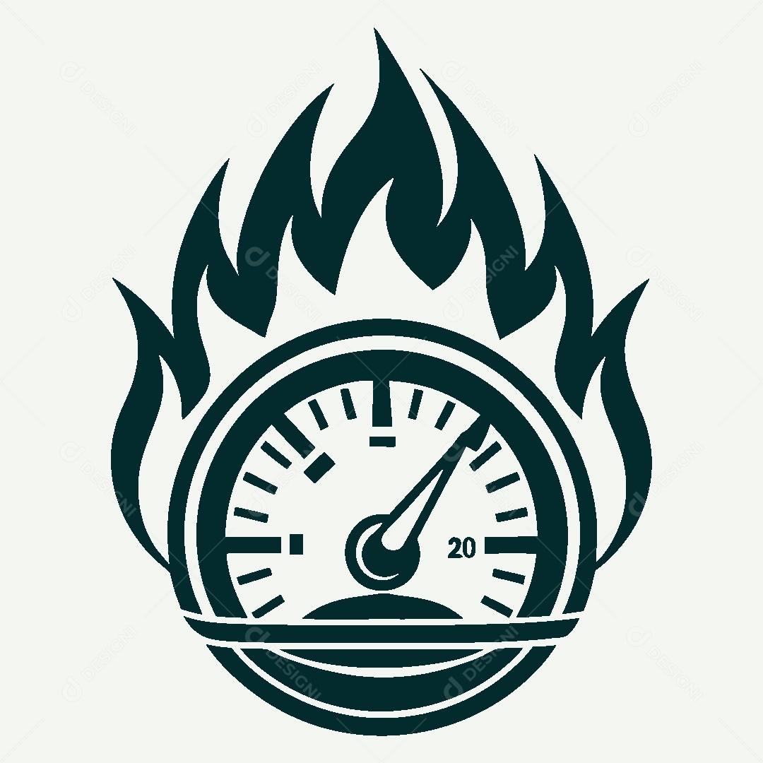 Modelo de Logo de Relógio em Chamas Vetor EPS