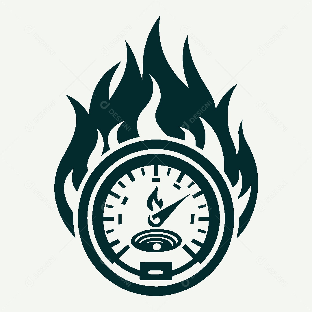 Modelo de Logo de Relógio em Chamas Vetor EPS