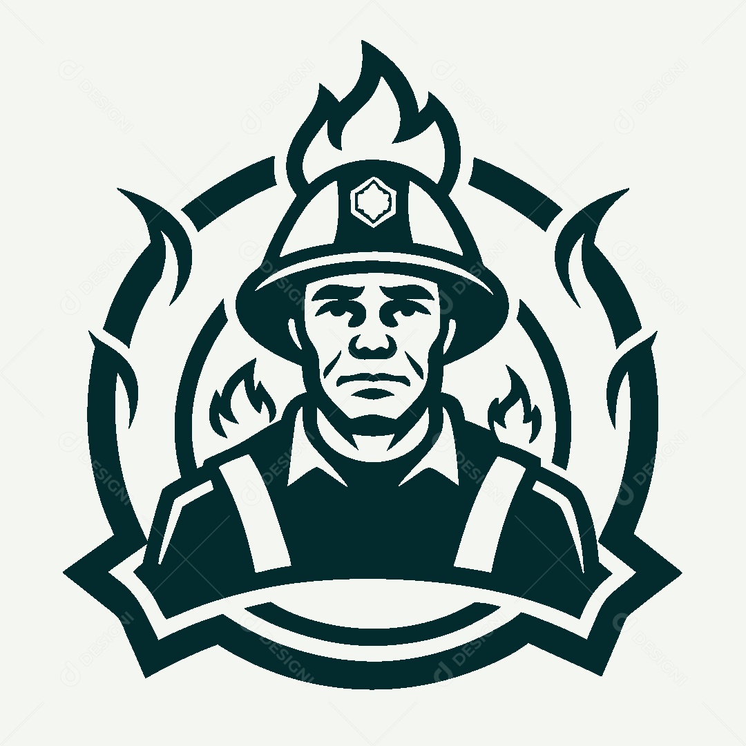 Modelo de Logo de Bombeiro Vetor EPS