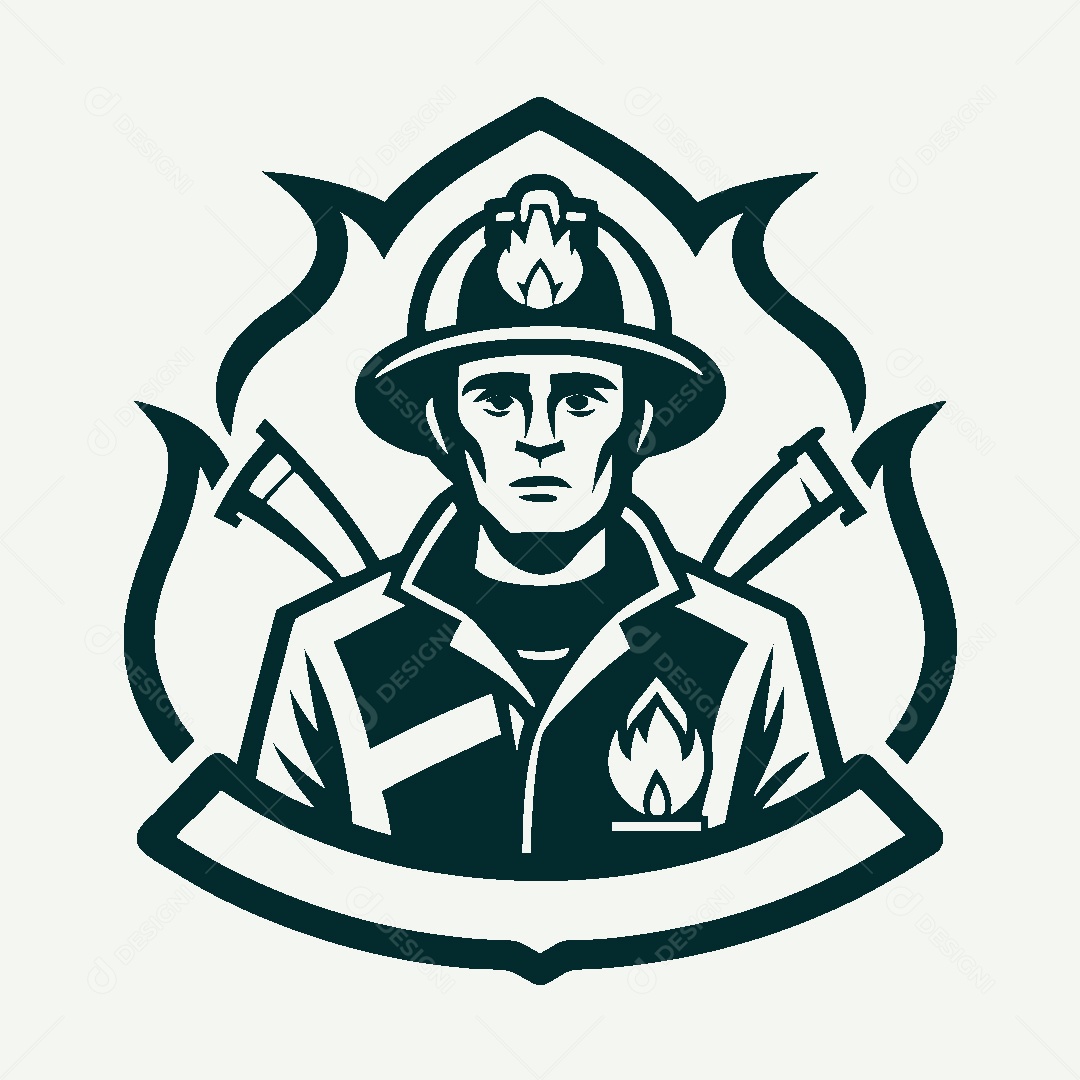 Modelo de Logo de Bombeiro Vetor EPS