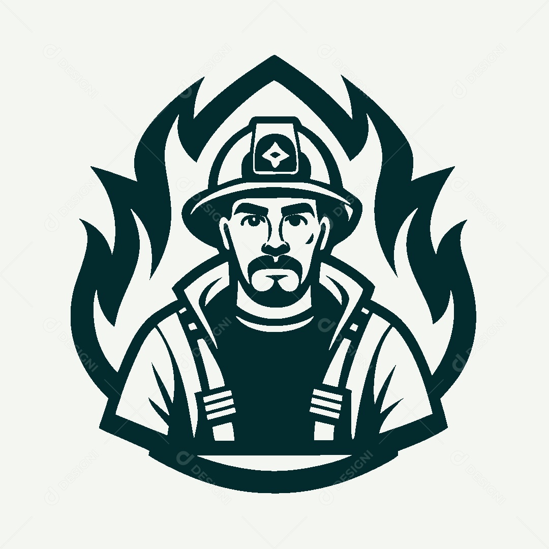 Modelo de Logo de Bombeiro Vetor EPS