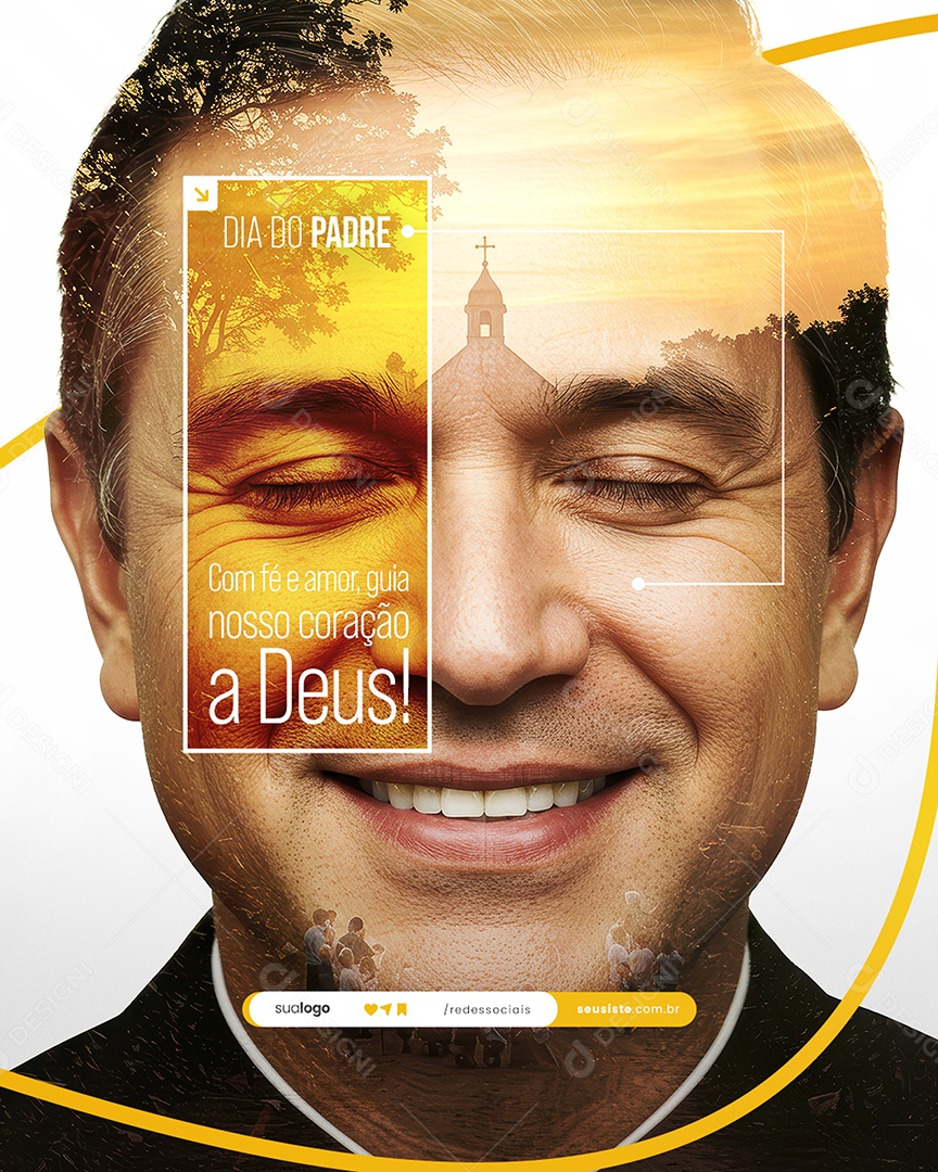 Dia do Padre 04 de Agosto Social Media PSD Editável