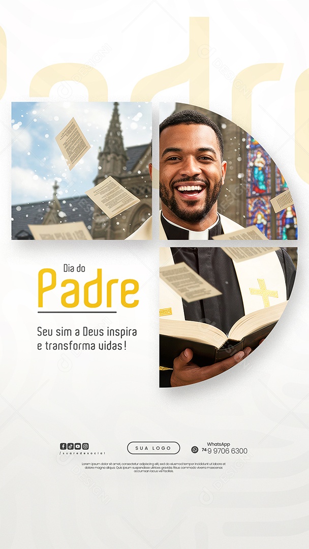 Story Dia do Padre 04 de Agosto Social Media PSD Editável