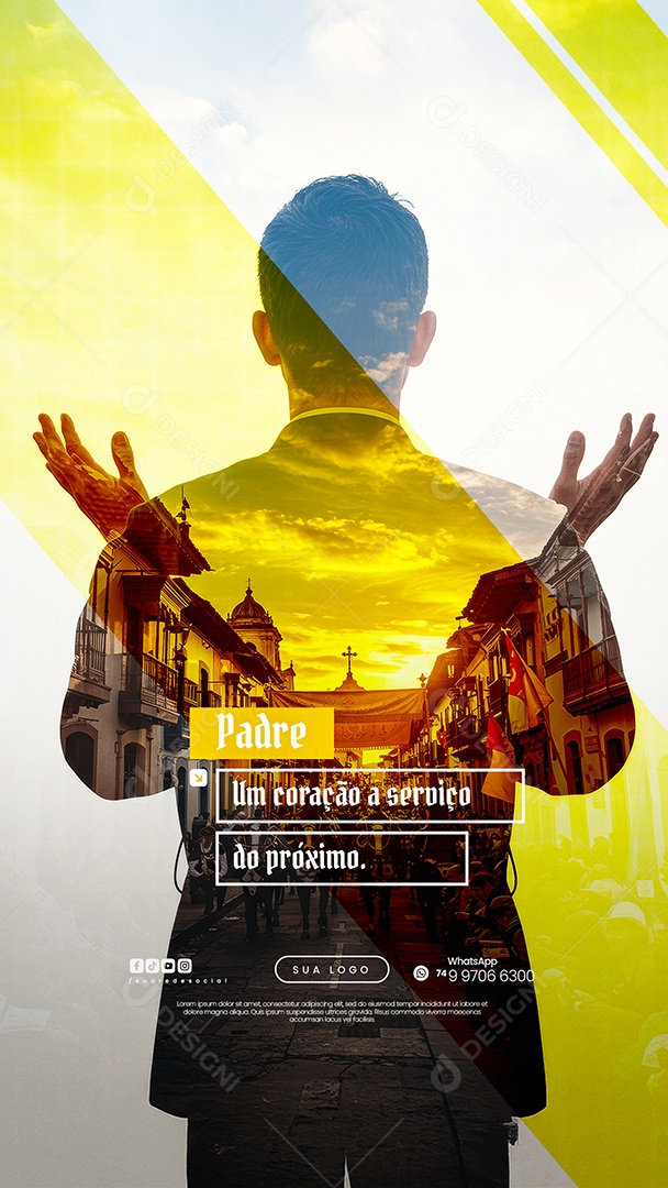 Story Dia do Padre 04 de Agosto Social Media PSD Editável