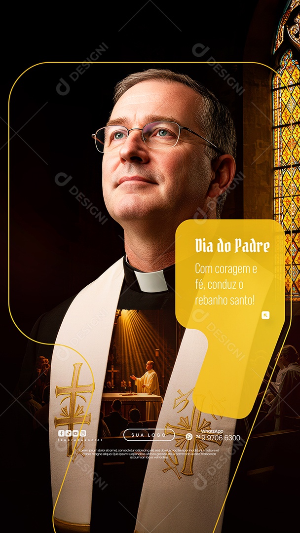 Story Dia do Padre 04 de Agosto Social Media PSD Editável