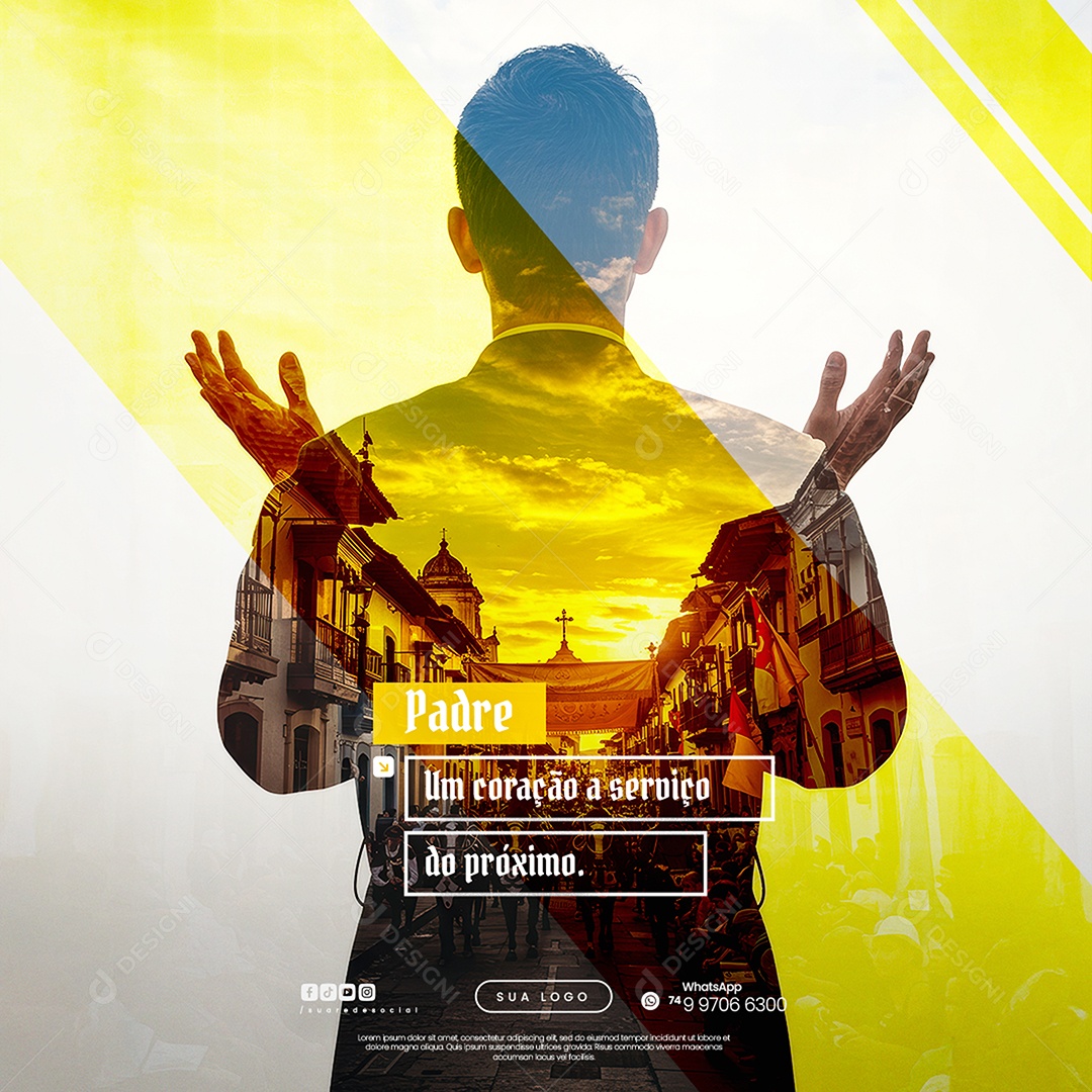 Dia do Padre 04 de Agosto Social Media PSD Editável