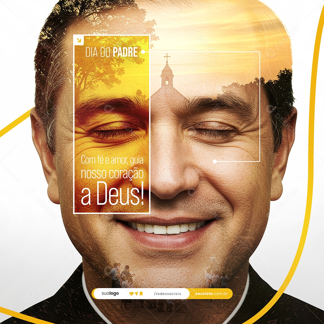Dia do Padre 04 de Agosto Social Media PSD Editável