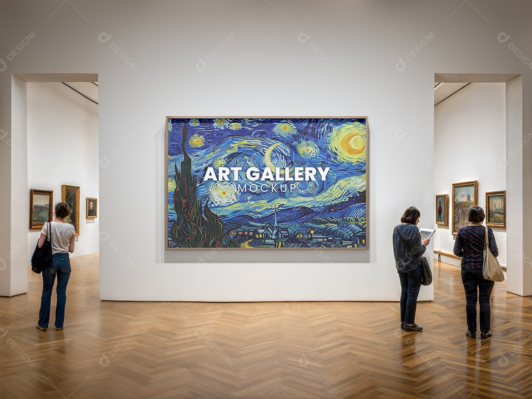 Mockup Galeria de Arte PSD Editável