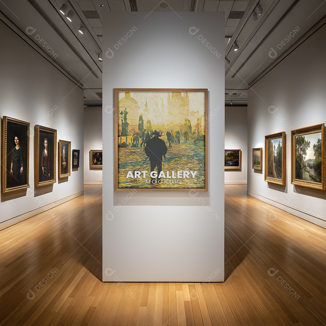 Mockup Galeria de Arte PSD Editável
