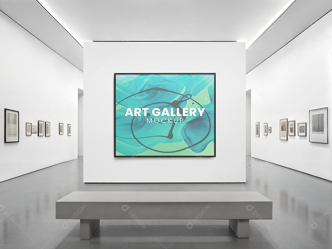 Galeria de Arte Mockup PSD Editável