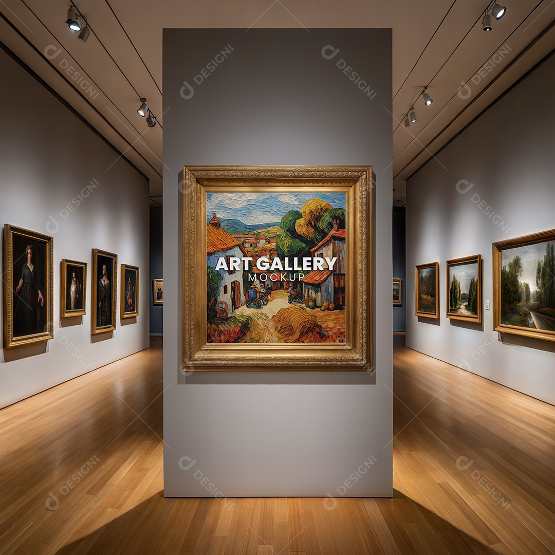 Mockup Galeria de Arte PSD Editável