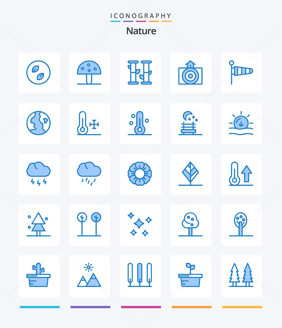 Conjunto de Ícones da Natureza Ilustração Vetor EPS