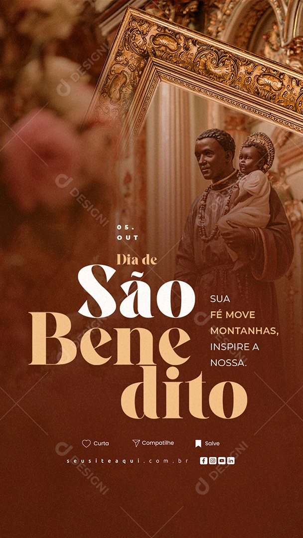 Story Dia de São Benedito 05 de Outubro Social Media PSD Editável
