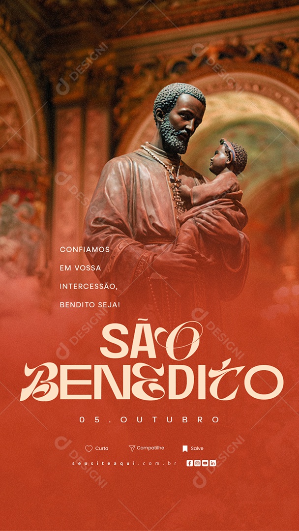 Story Dia de São Benedito 05 de Outubro Social Media PSD Editável