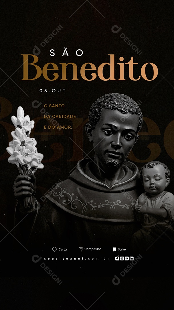 Story Dia de São Benedito 05 de Outubro Social Media PSD Editável