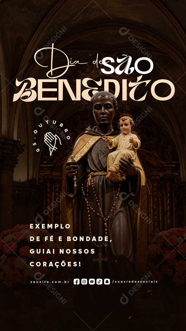 Story Dia de São Benedito 05 de Outubro Social Media PSD Editável