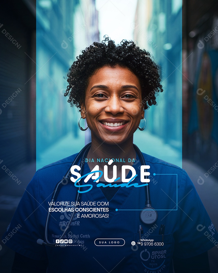 Dia Nacional da Saúde 05 de Agosto Social Media PSD Editável