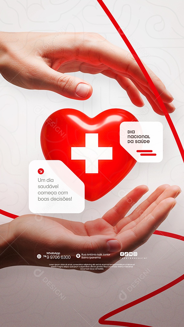 Story Dia Nacional da Saúde 05 de Agosto Social Media PSD Editável