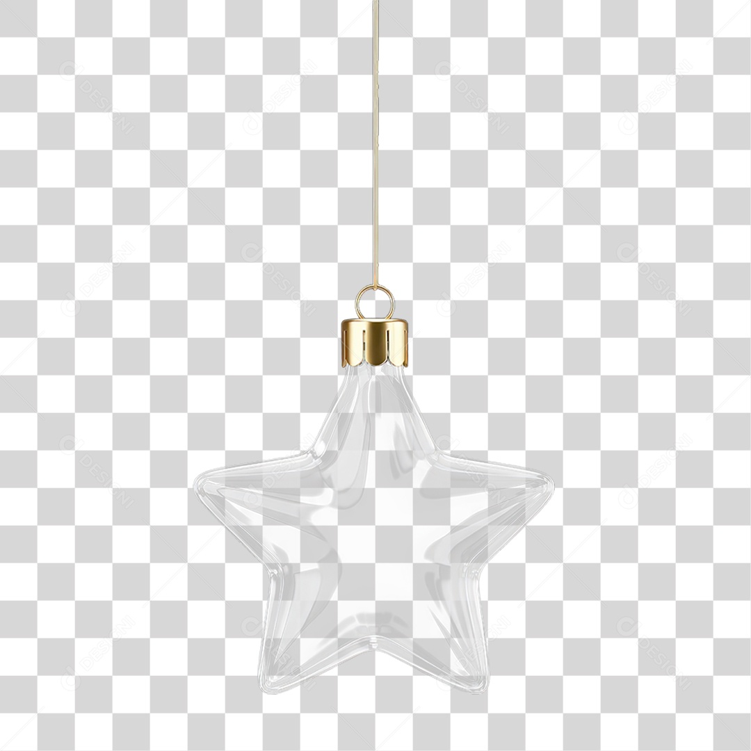 Enfeite Estrela de Natal Decorativa PNG Transparente