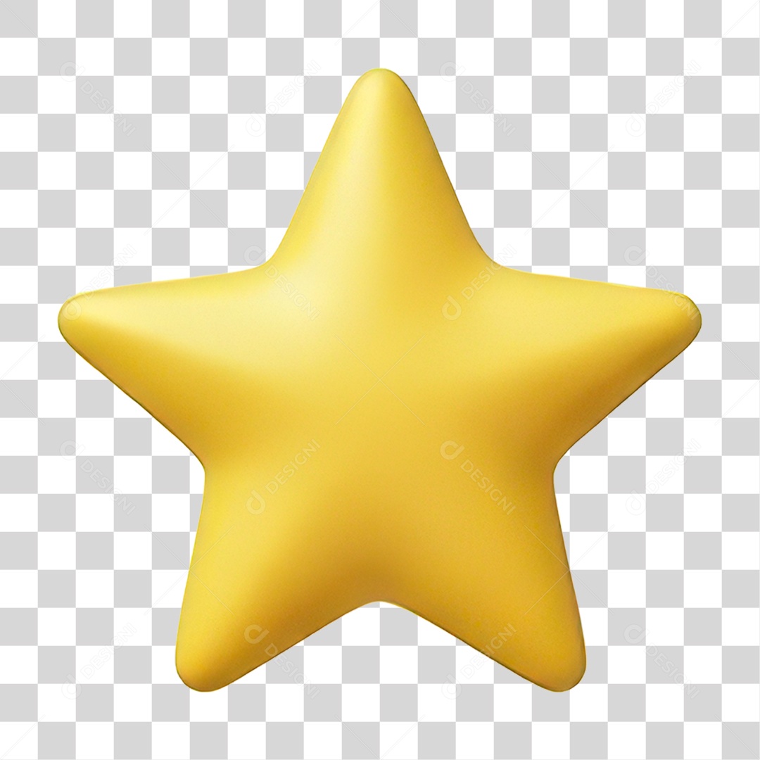 Estrela Decorativa Amarela de Natal PNG Transparente