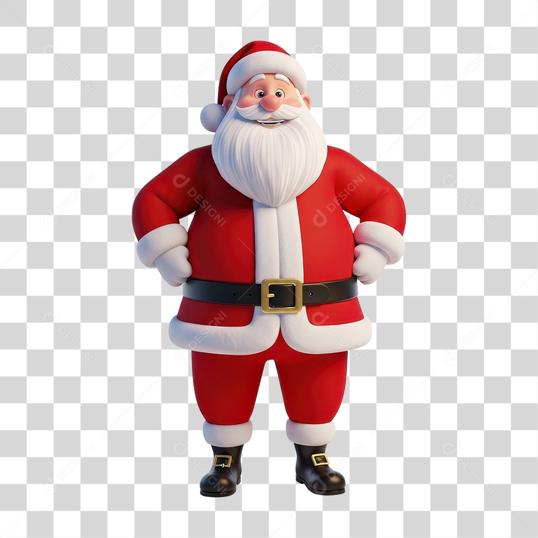 Personagem Papai Noel 3D Natalino PNG Transparente