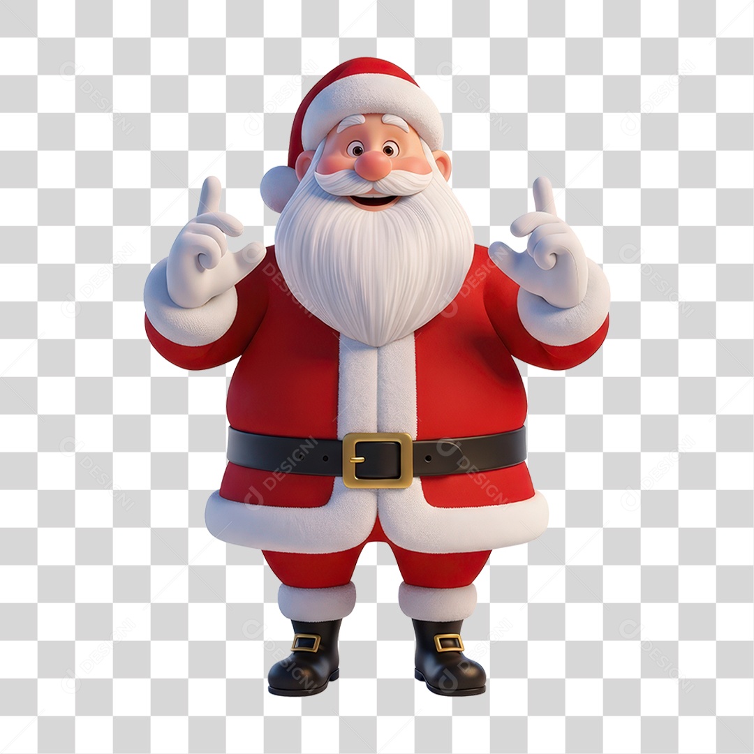 Personagem Papai Noel 3D Natalino PNG Transparente