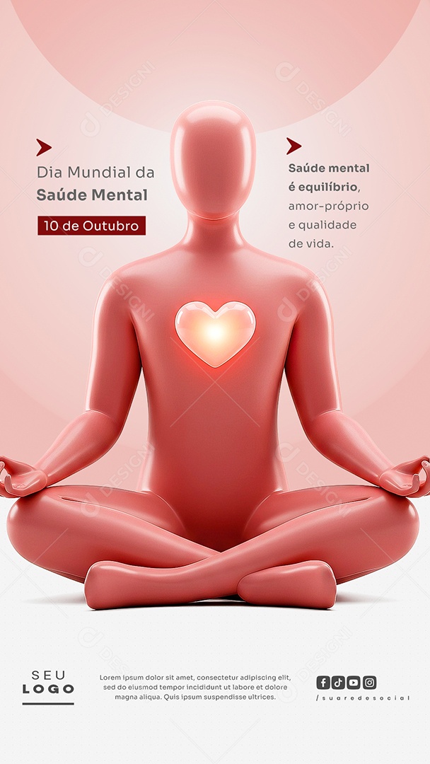 Story Dia da Mundial da Saúde Mental 10 de Outubro Social Media PSD Editável