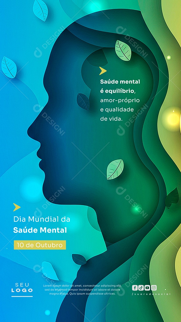 Story Dia da Mundial da Saúde Mental 10 de Outubro Social Media PSD Editável