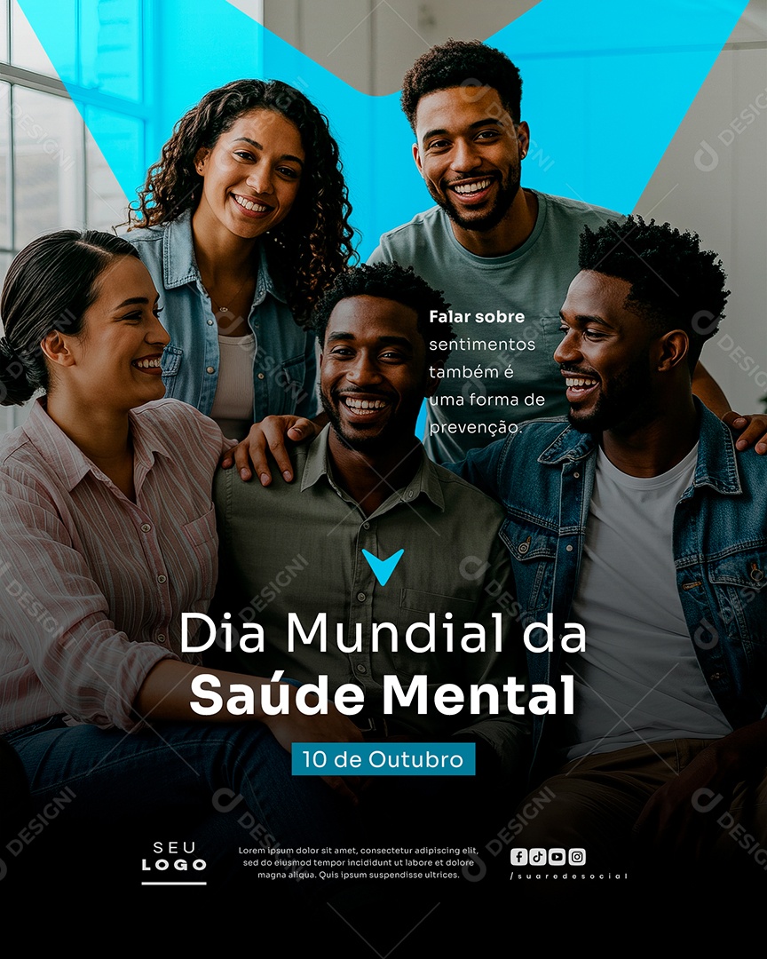 Dia da Saúde Mental 10 de Outubro Social Media PSD Editável