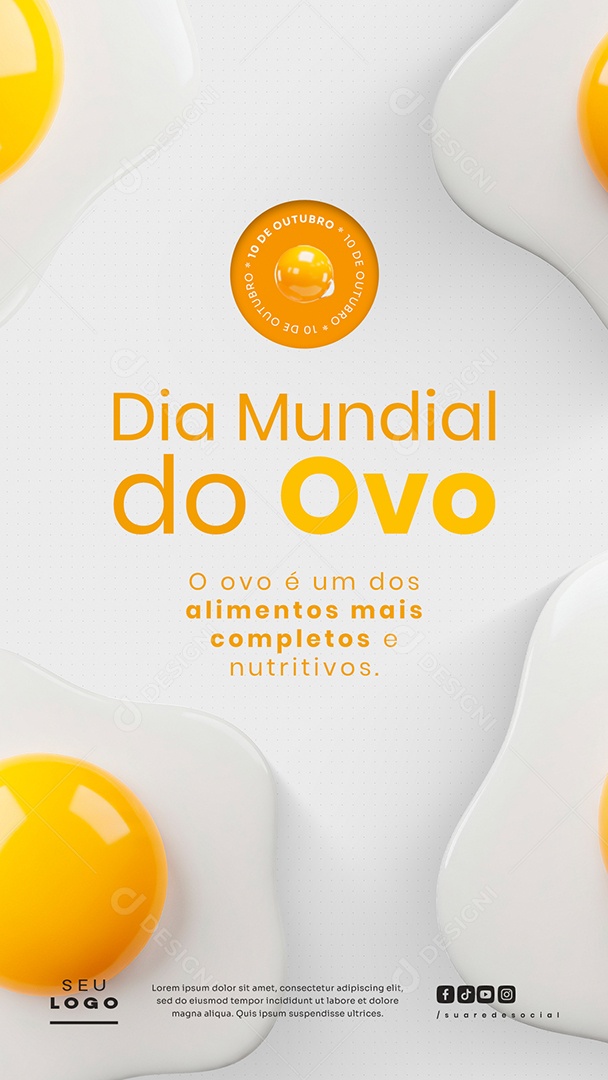 Story Dia Mundial do Ovo 10 de Outubro Social Media PSD Editável