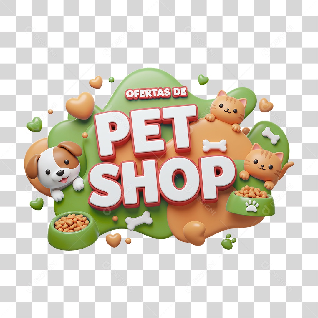 Selo 3D Ofertas de Petshop PNG Transparente