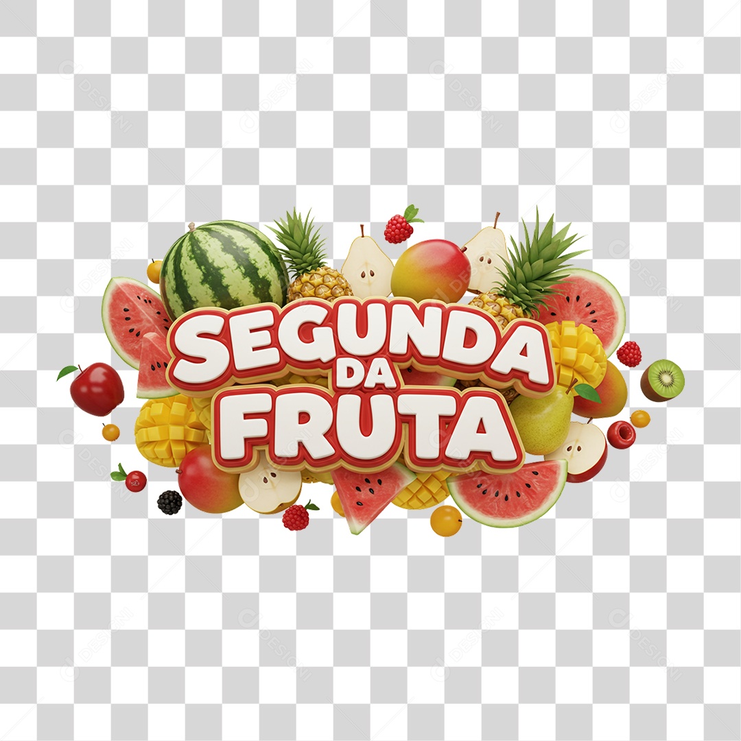 Selo 3D Segunda da Fruta PNG Transparente