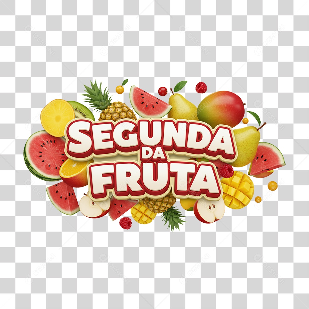 Selo 3D Segunda da Fruta PNG Transparente