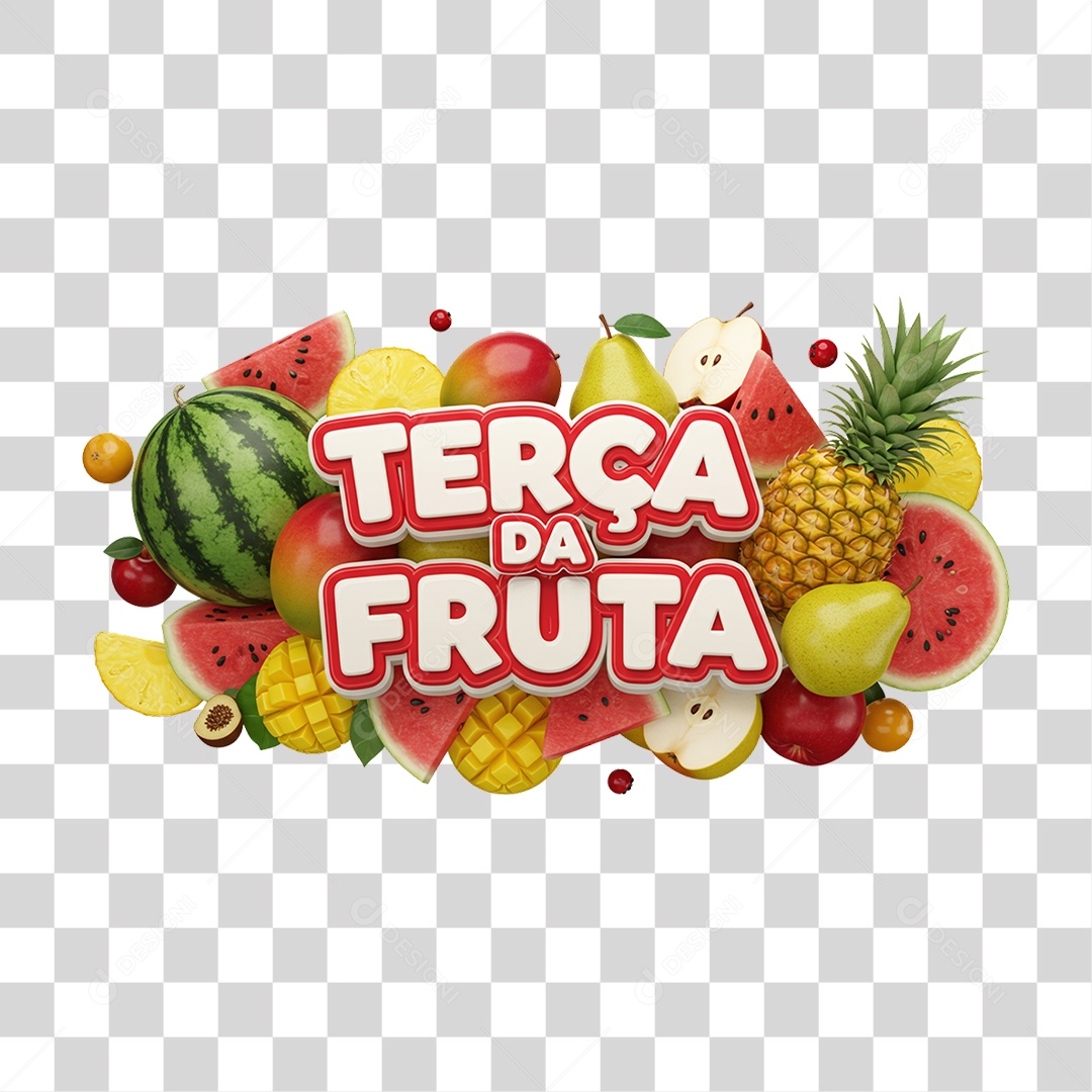 Selo 3D Terça da Fruta PNG Transparente