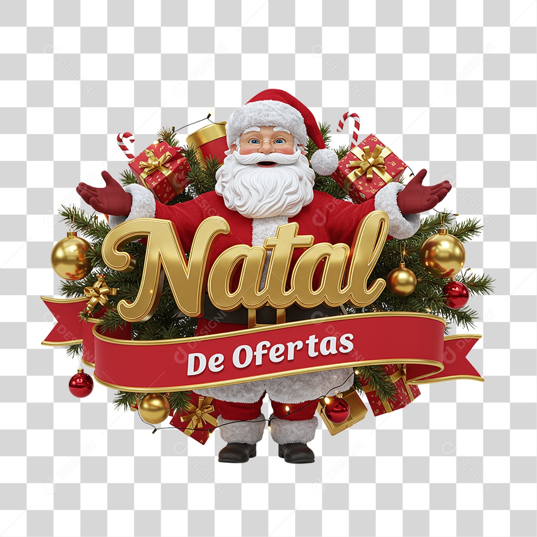 Selo 3D Natal de Ofertas PNG Transparente