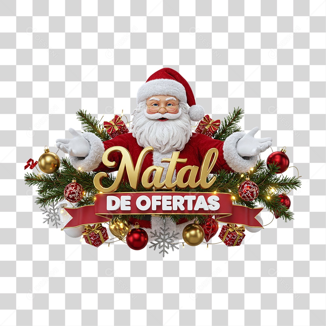 Selo 3D Natal de Ofertas PNG Transparente