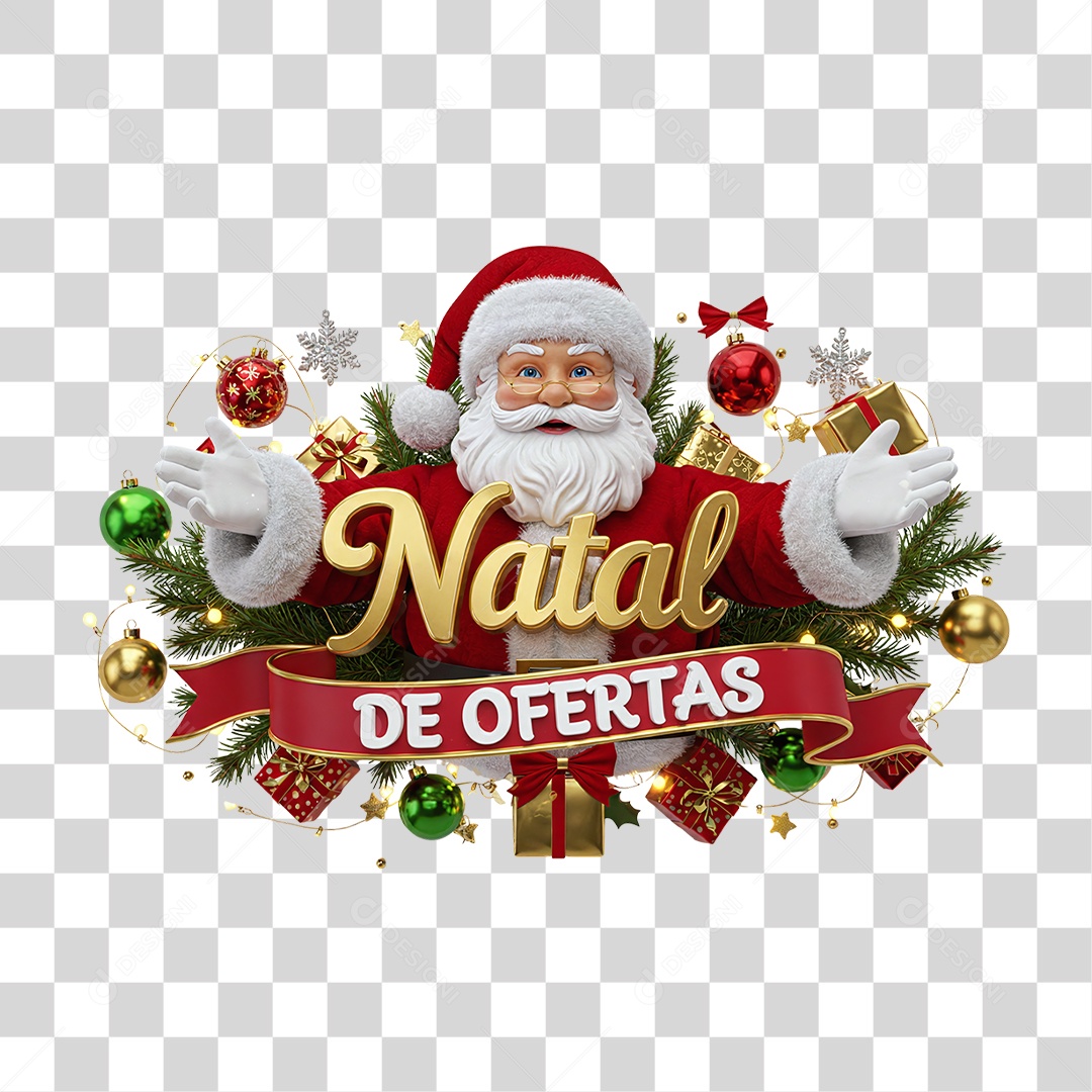 Selo 3D Natal de Ofertas PNG Transparente