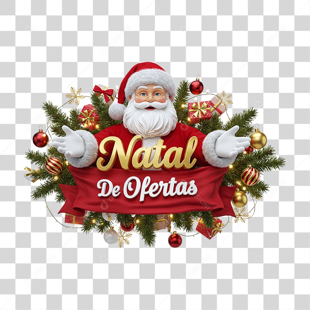 Selo 3D Natal de Ofertas PNG Transparente