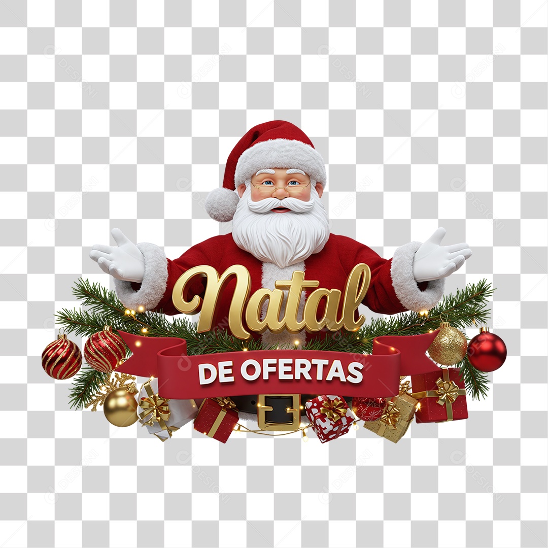 Selo 3D Natal de Ofertas PNG Transparente
