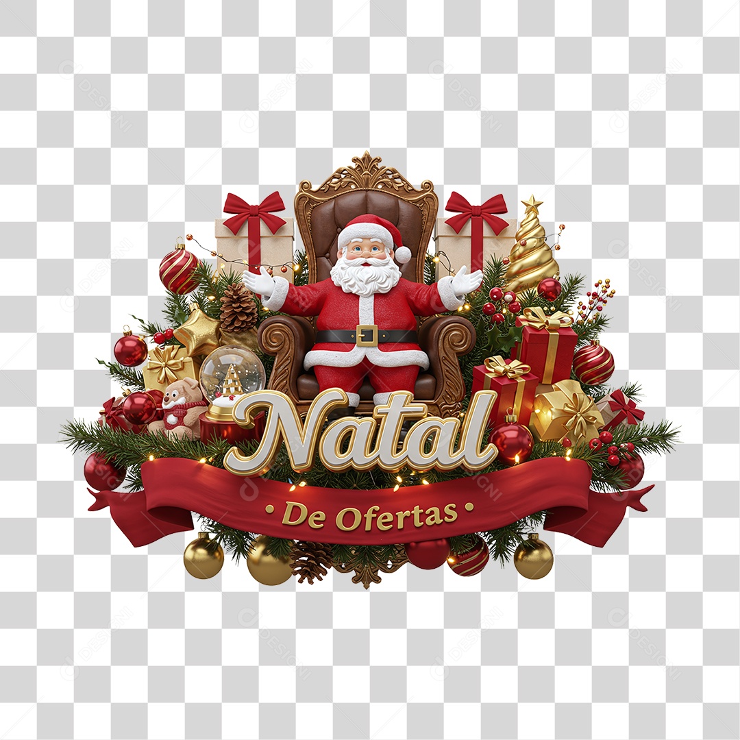 Selo 3D Natal de Ofertas PNG Transparente